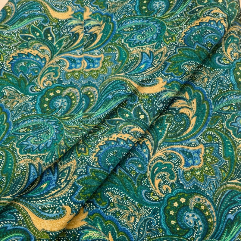 Paisley Crepe Fabric - EC17019 - Folds