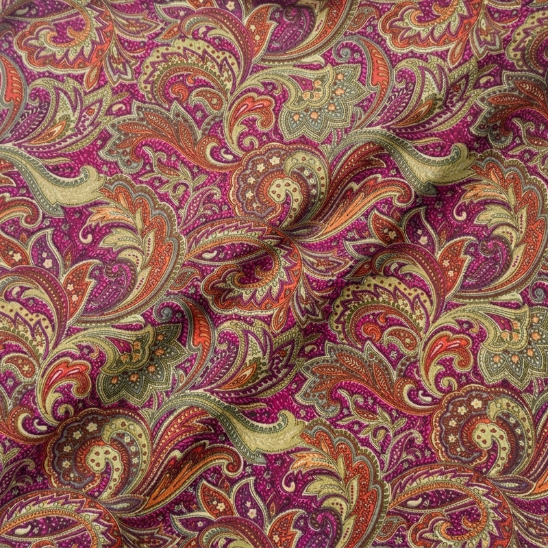 Paisley Crepe Fabric - EC17026 - Folds