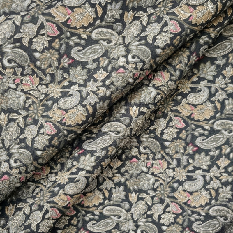 Paisley Crepe Fabric - EC17030 - Folds