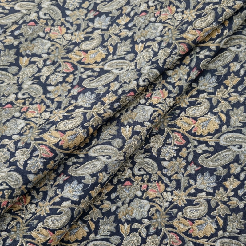 Paisley Crepe Fabric - EC17034 - Folds