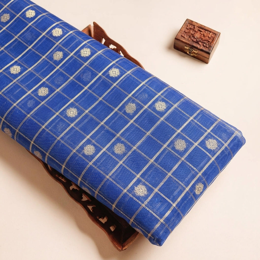 Checked Chanderi Cotton Fabric
