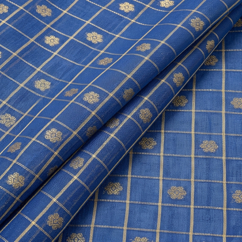 Checked Chanderi Cotton Fabric