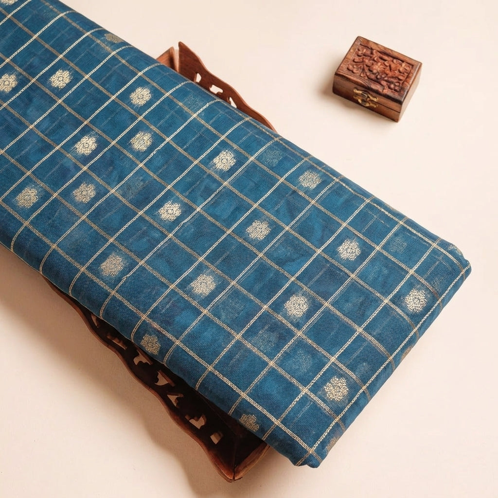 Checked Chanderi Cotton Fabric