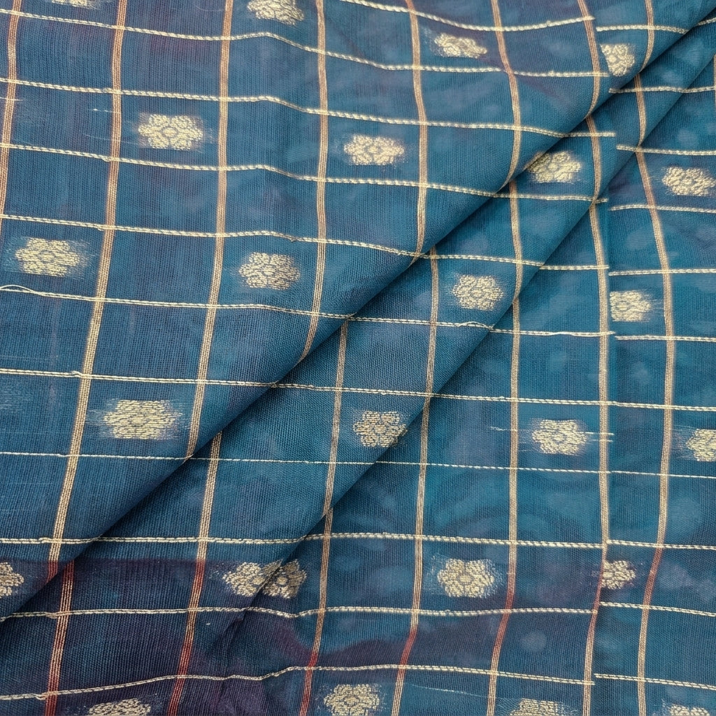 Checked Chanderi Cotton Fabric