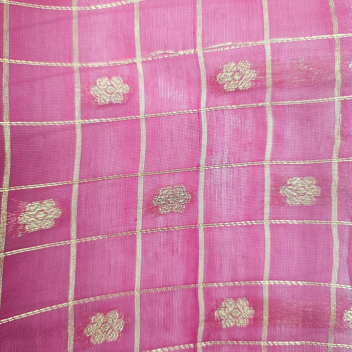 Checked Chanderi Cotton Fabric