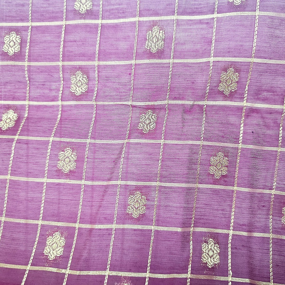 Checked Chanderi Cotton Fabric
