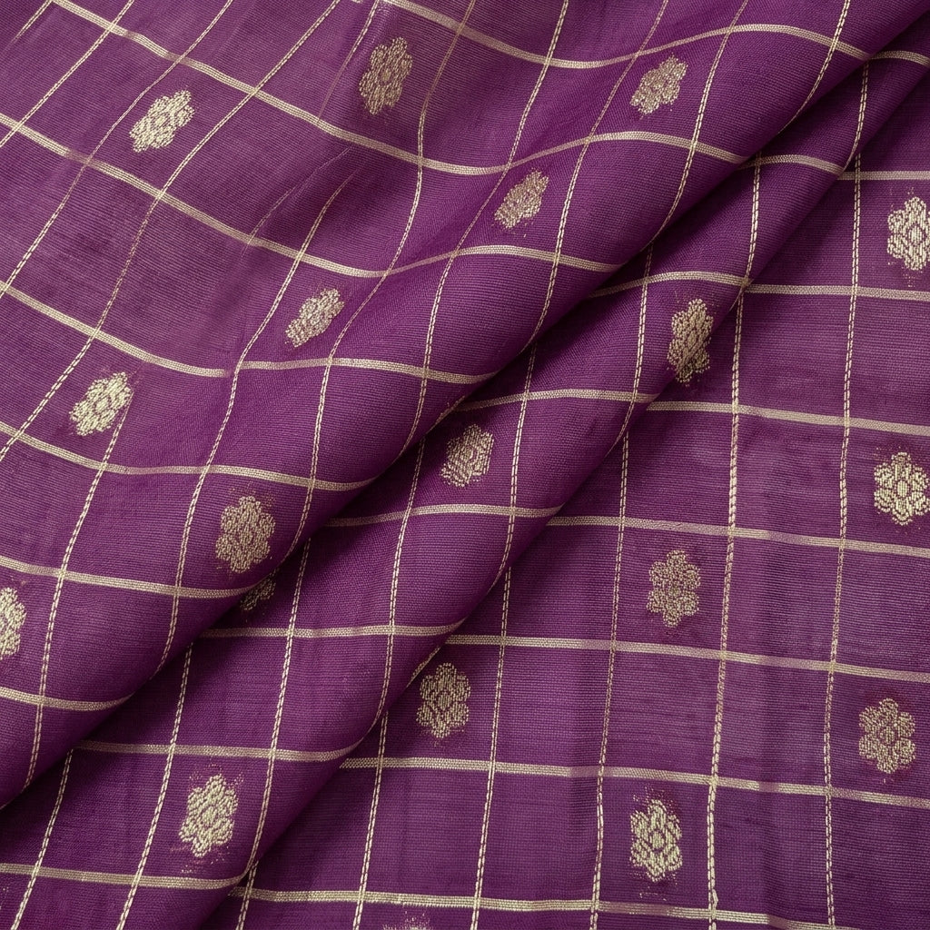 Checked Chanderi Cotton Fabric