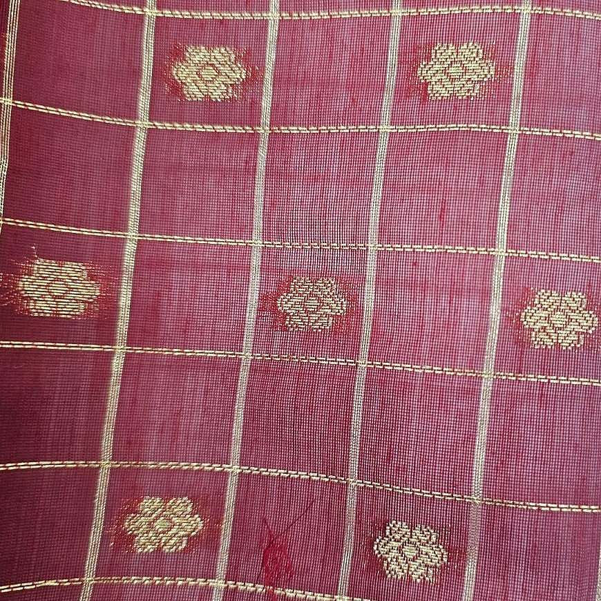 Checked Chanderi Cotton Fabric