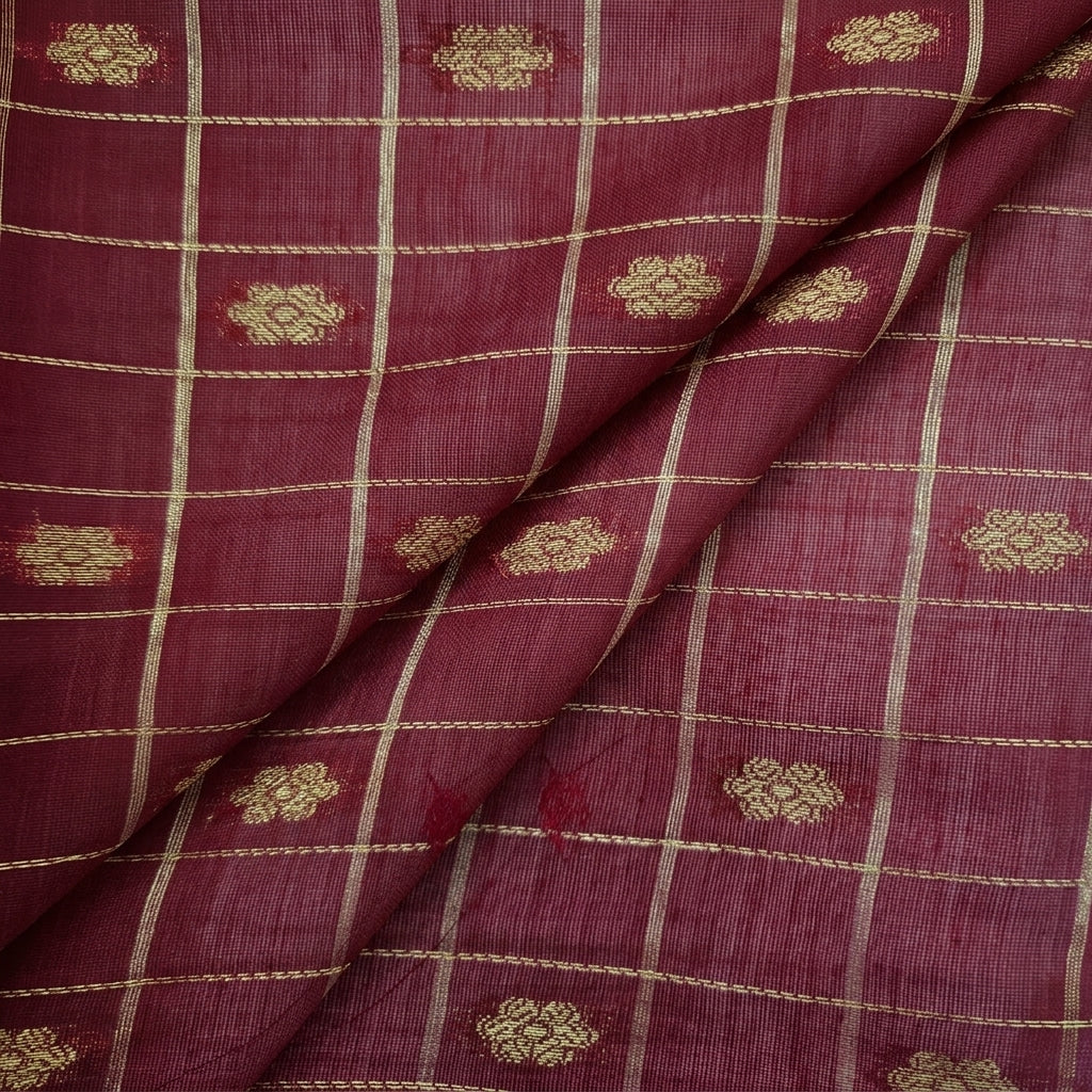 Checked Chanderi Cotton Fabric