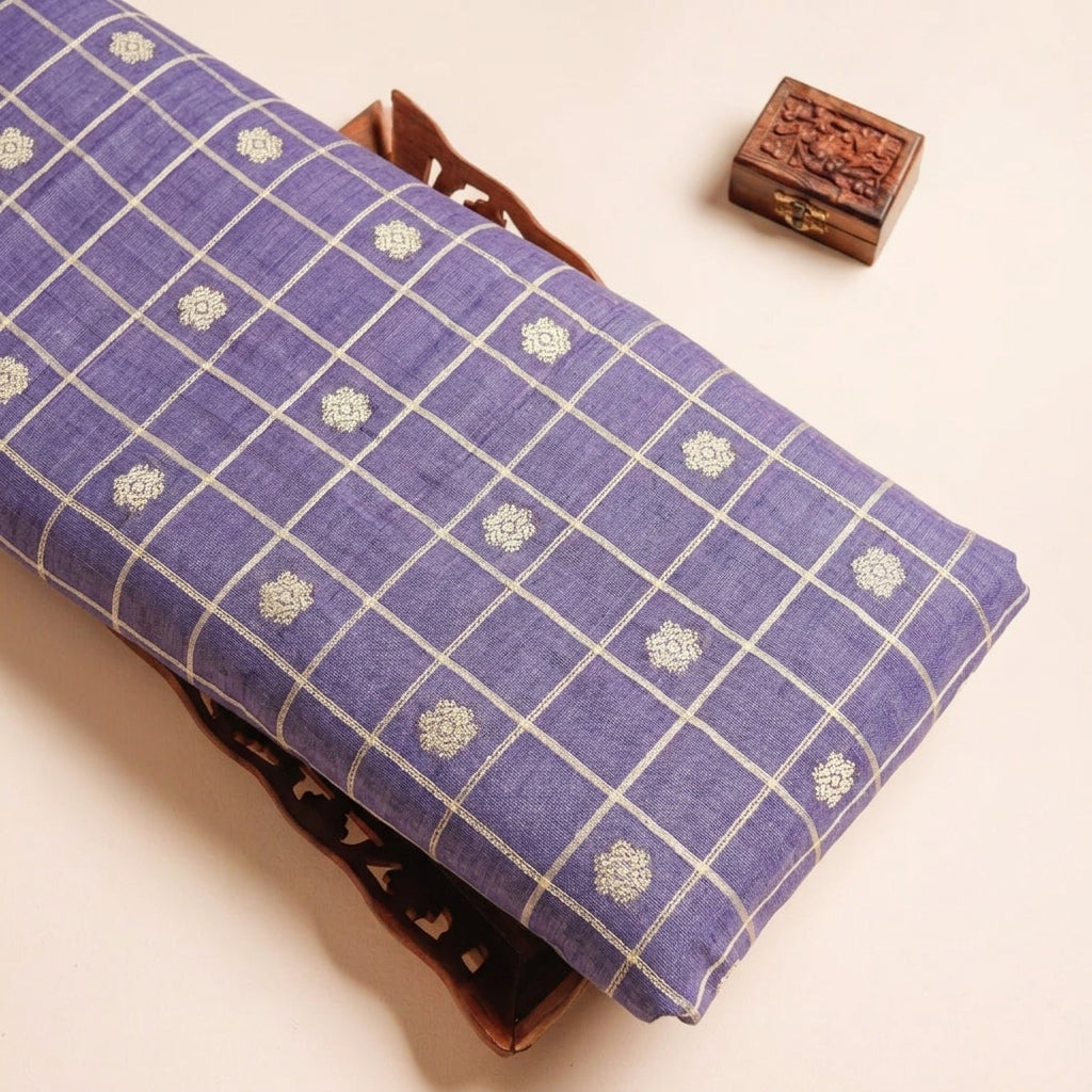 Checked Chanderi Cotton Fabric