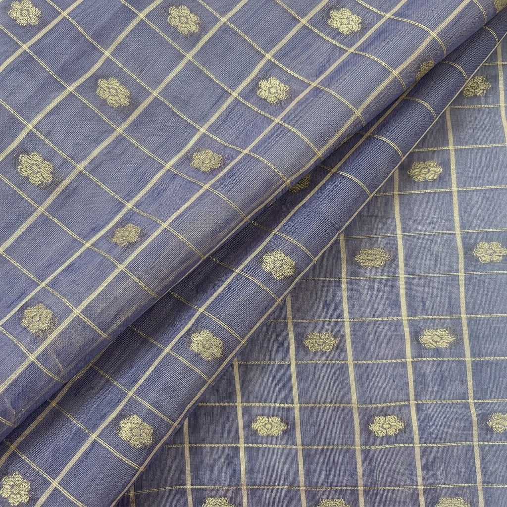 Checked Chanderi Cotton Fabric