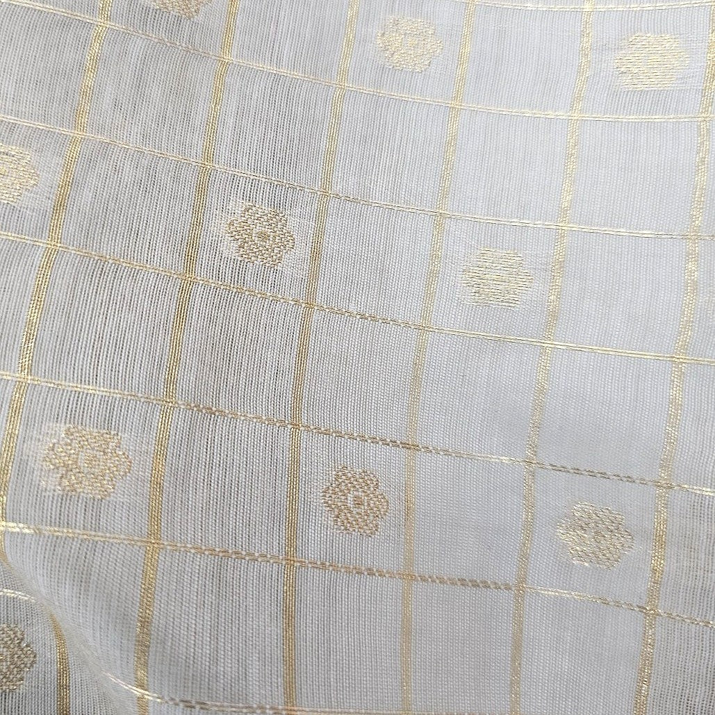 Checked Chanderi Cotton Fabric