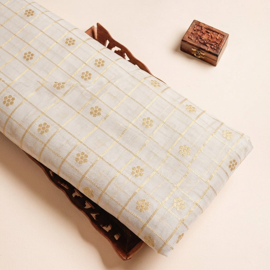 Checked Chanderi Cotton Fabric