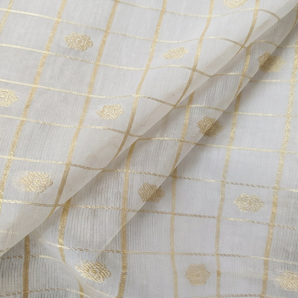 Checked Chanderi Cotton Fabric