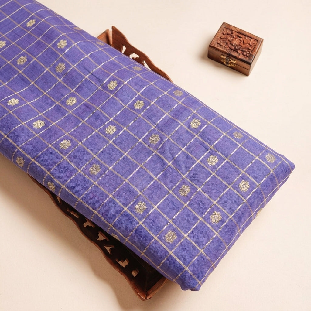 Checked Chanderi Cotton Fabric