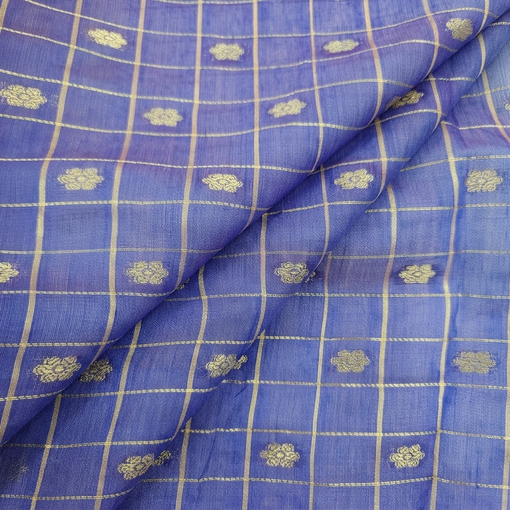 Checked Chanderi Cotton Fabric