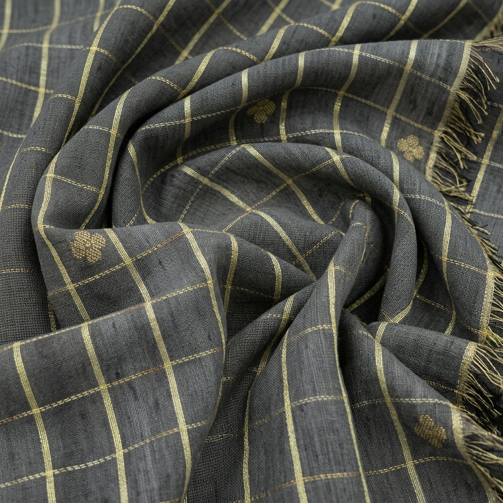Checked Chanderi Cotton Fabric