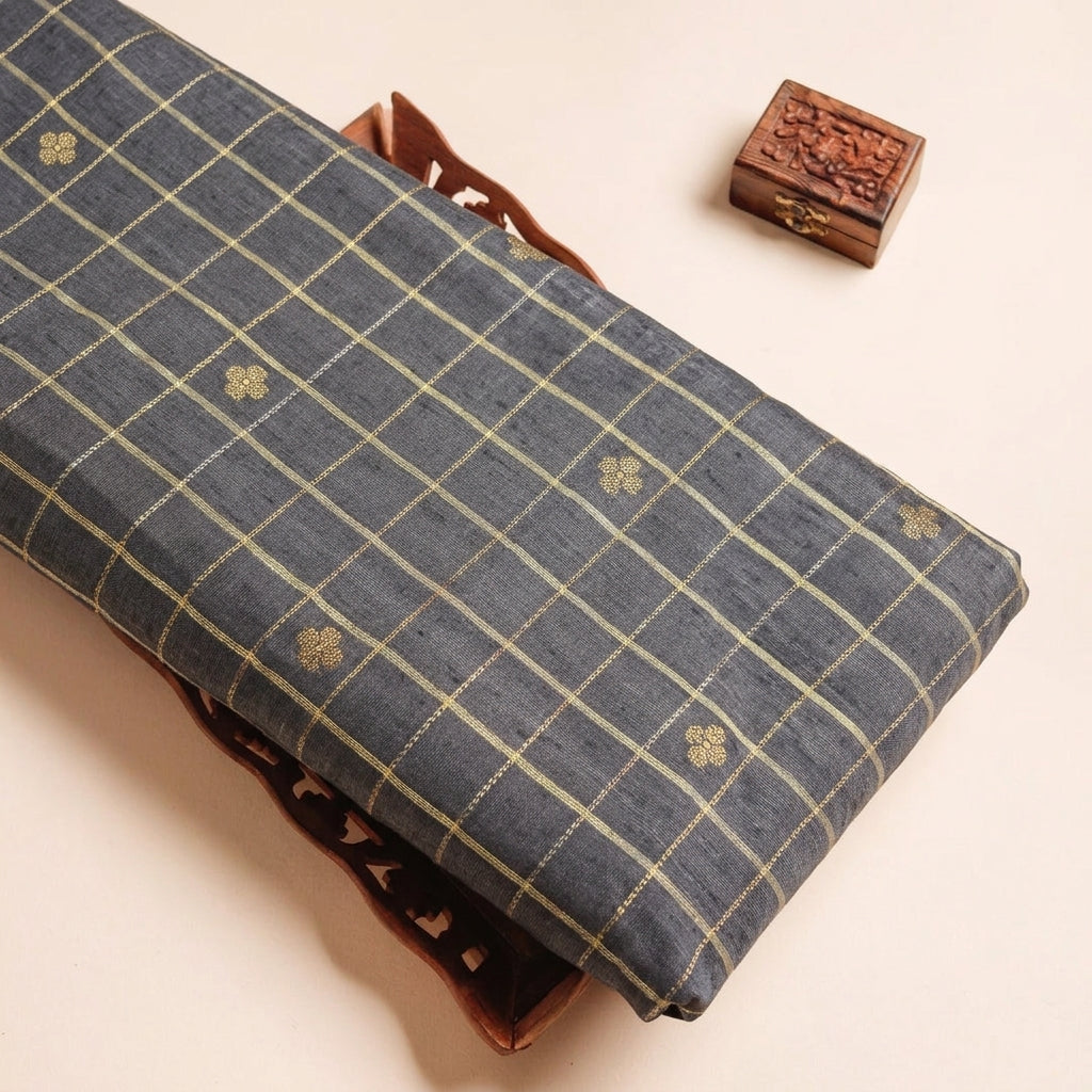 Checked Chanderi Cotton Fabric