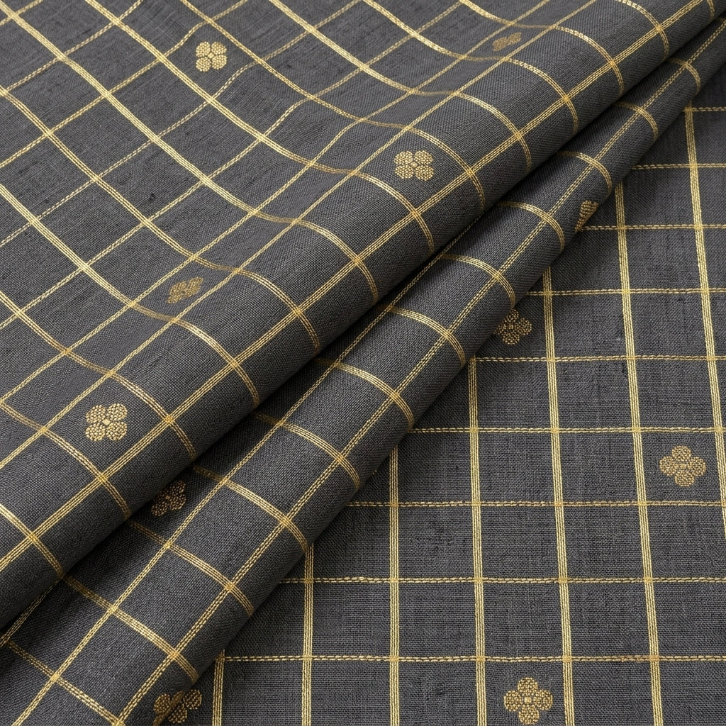 Checked Chanderi Cotton Fabric