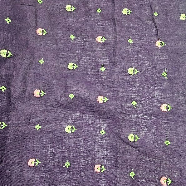 Floral Embroidery Linen Fabric