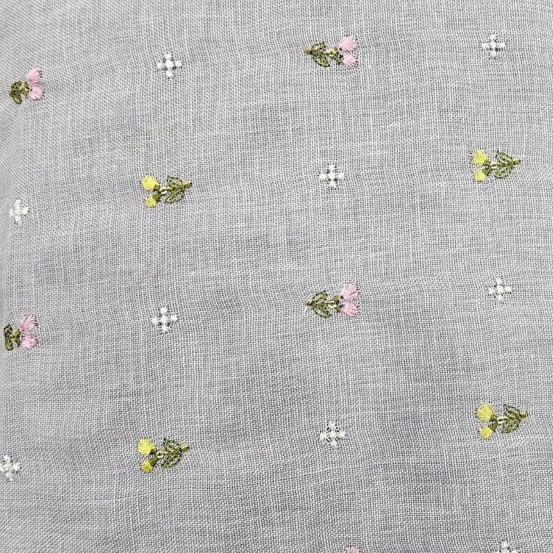 Floral Embroidery Linen Fabric