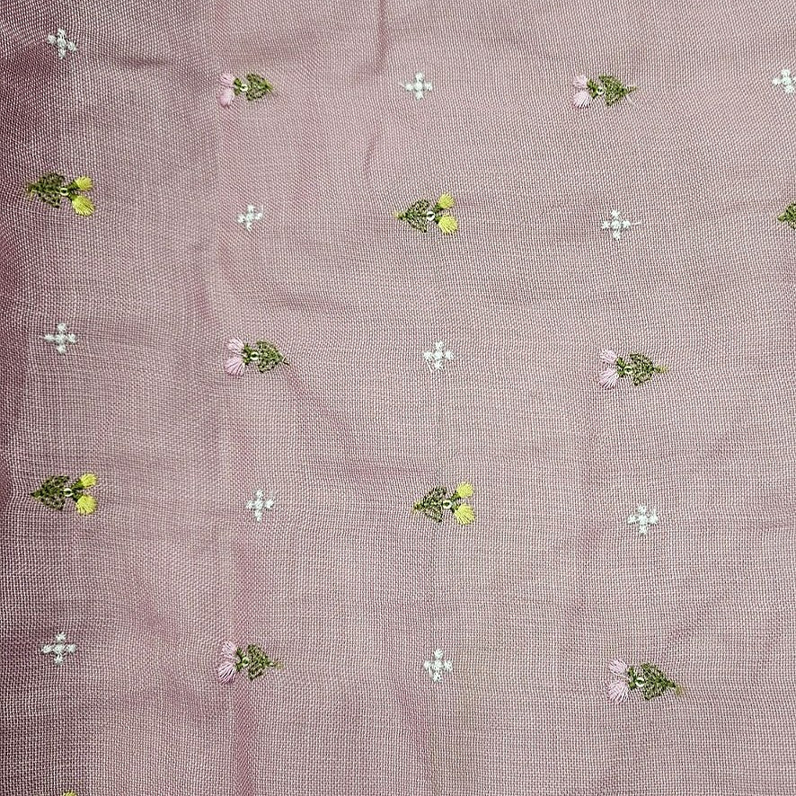Floral Embroidery Linen Fabric