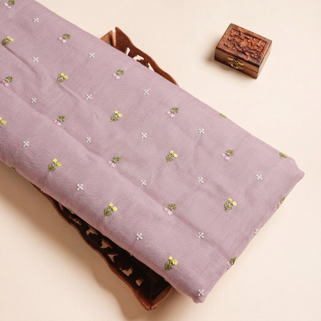 Floral Embroidery Linen Fabric