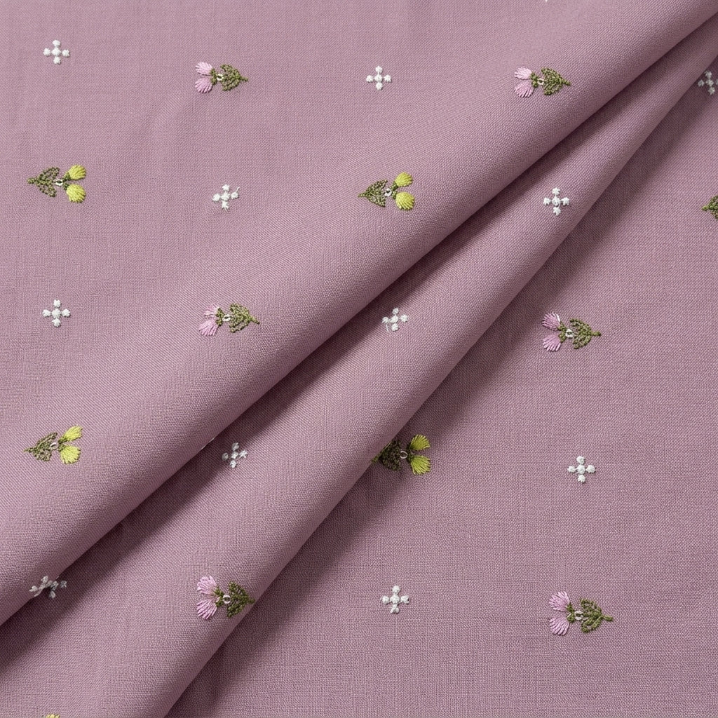 Floral Embroidery Linen Fabric