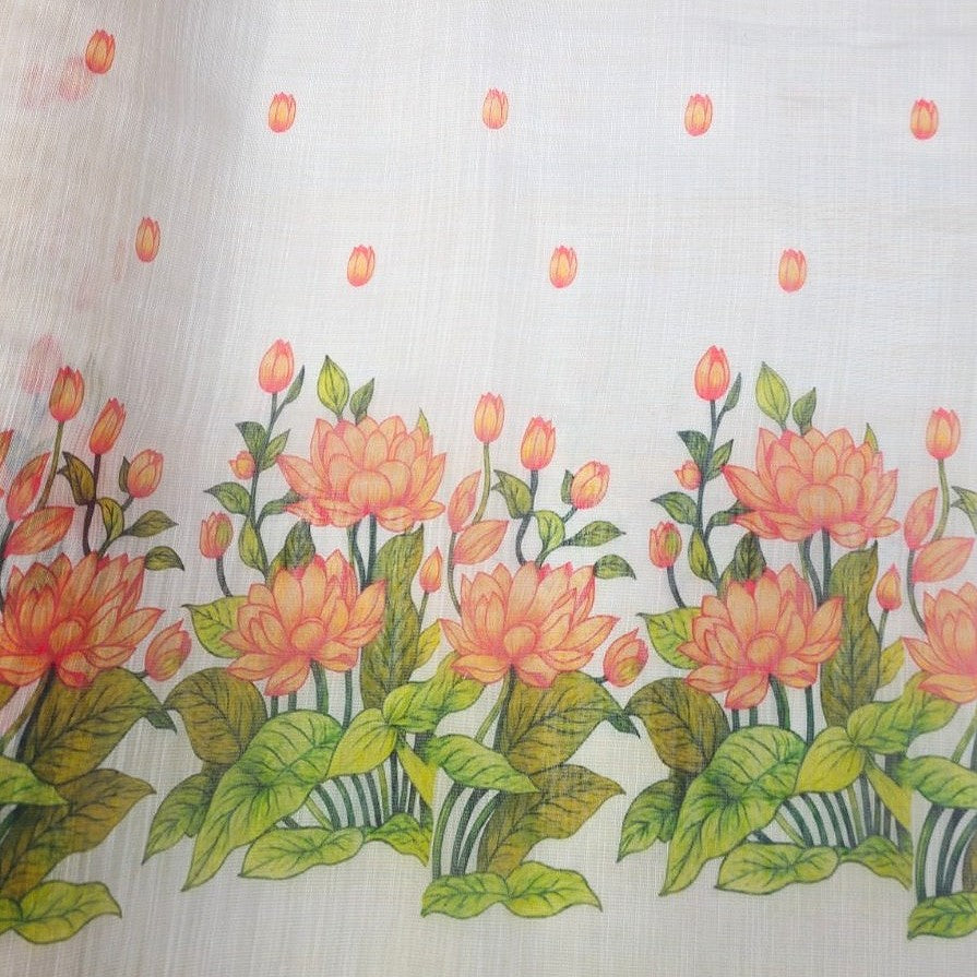 Floral Chanderi Cotton Fabric