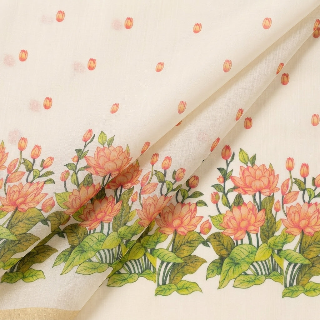 Floral Chanderi Cotton Fabric