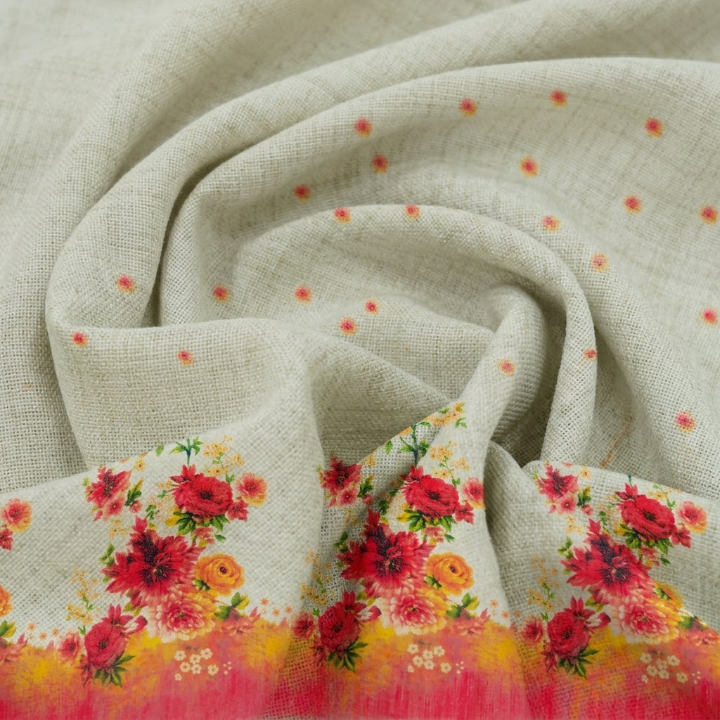 Floral Chanderi Cotton Fabric