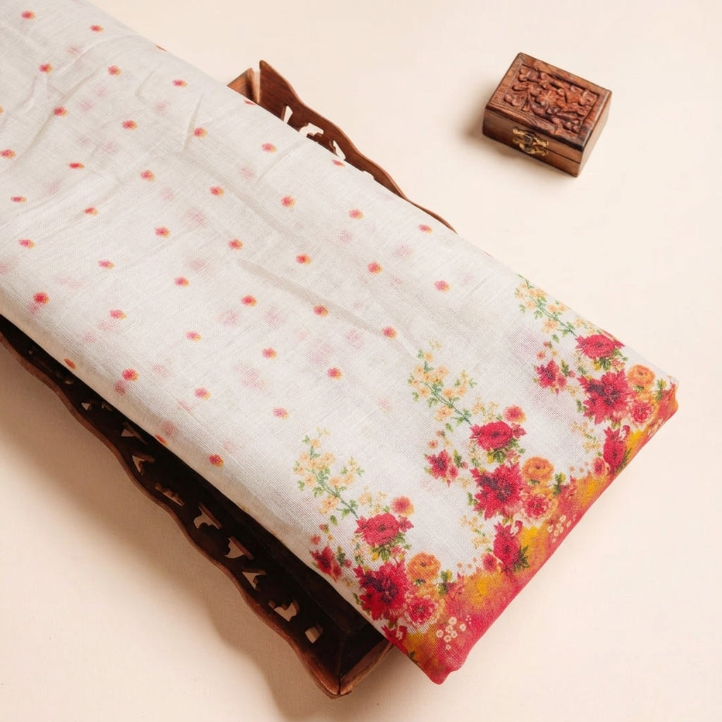 Floral Chanderi Cotton Fabric