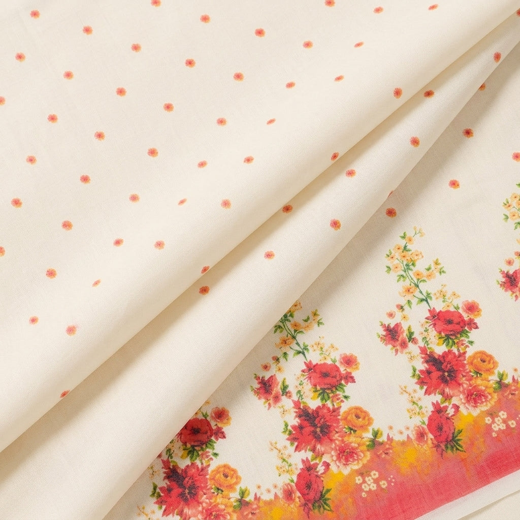 Floral Chanderi Cotton Fabric