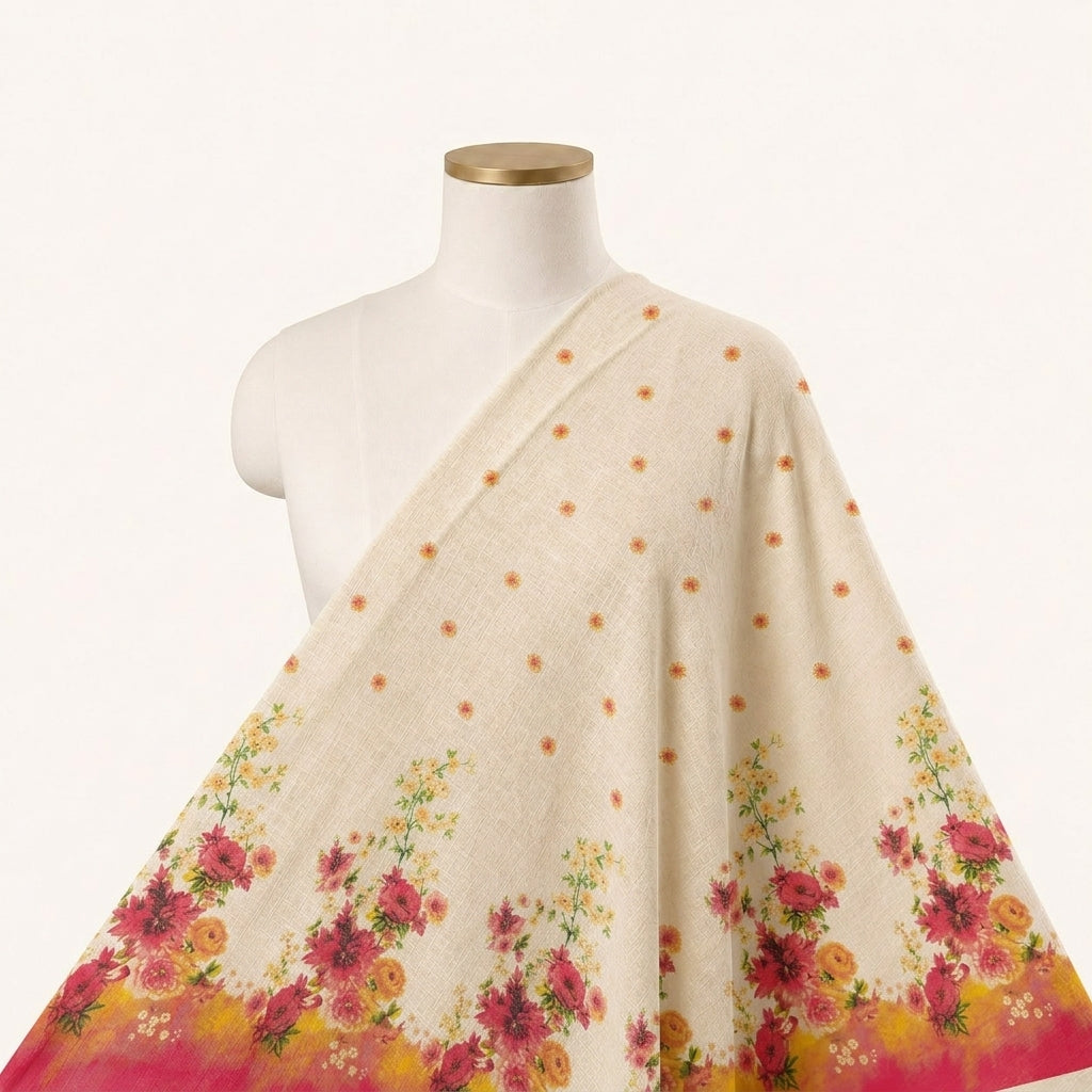 Floral Chanderi Cotton Fabric