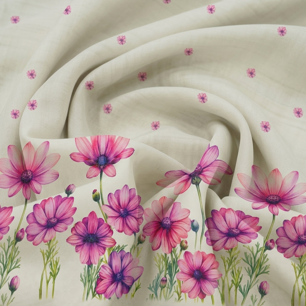 Floral Chanderi Cotton Fabric
