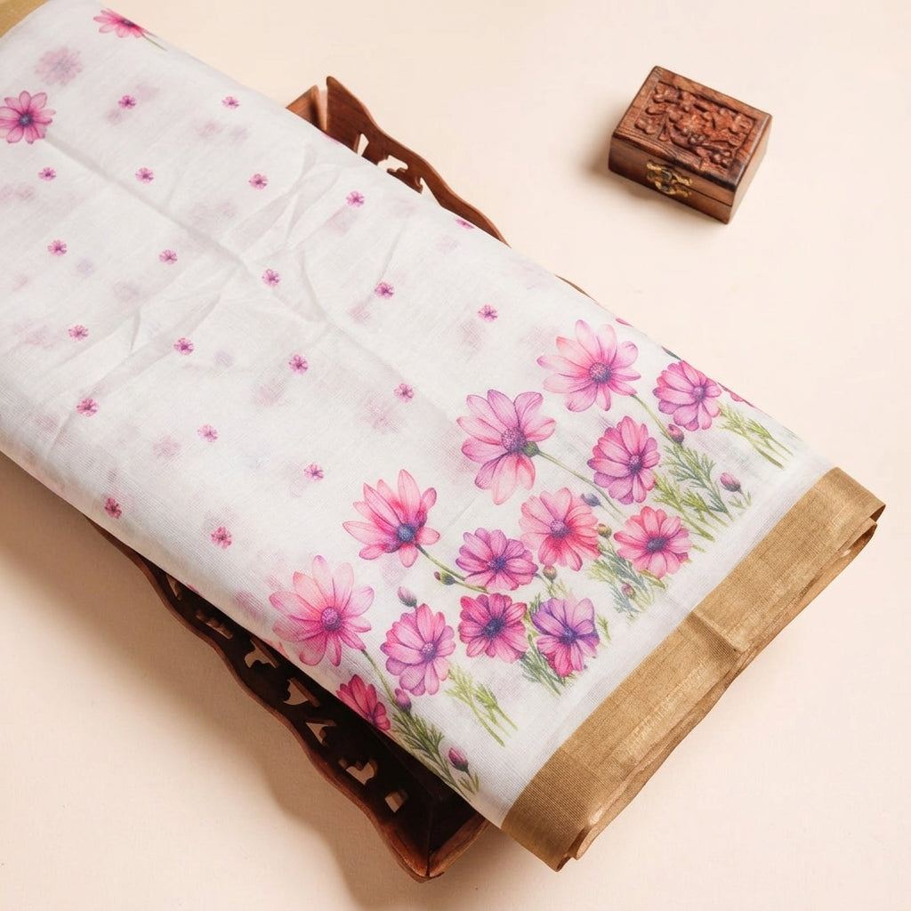 Floral Chanderi Cotton Fabric