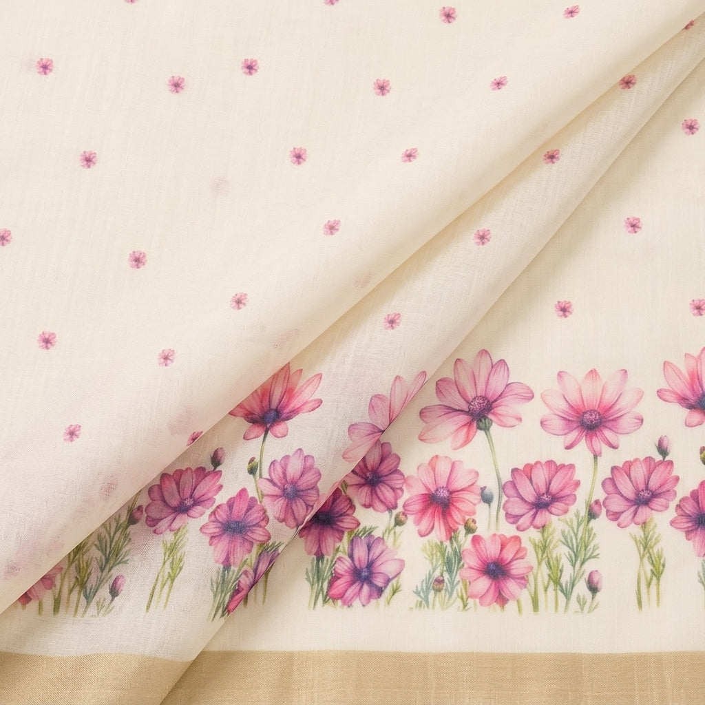 Floral Chanderi Cotton Fabric