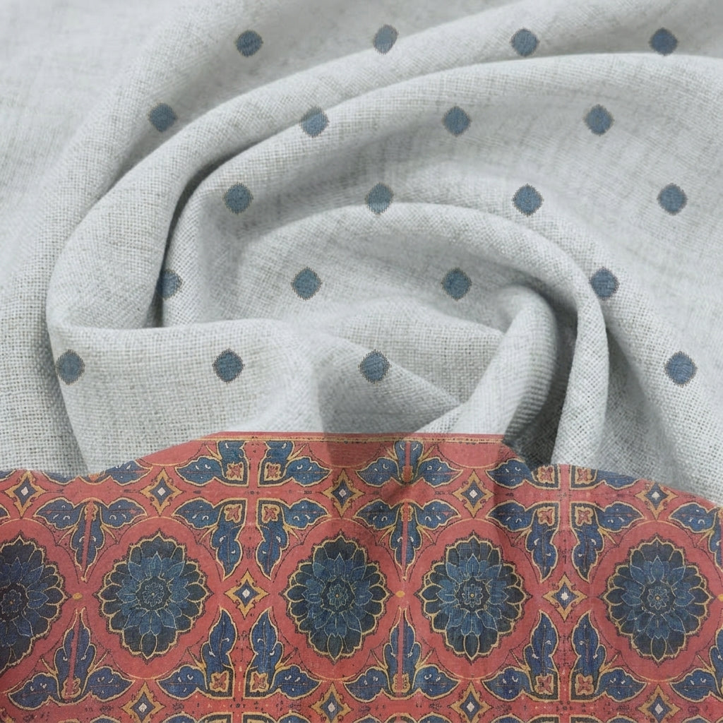 Cream Chanderi Cotton Fabric - EC17071 – swirl view