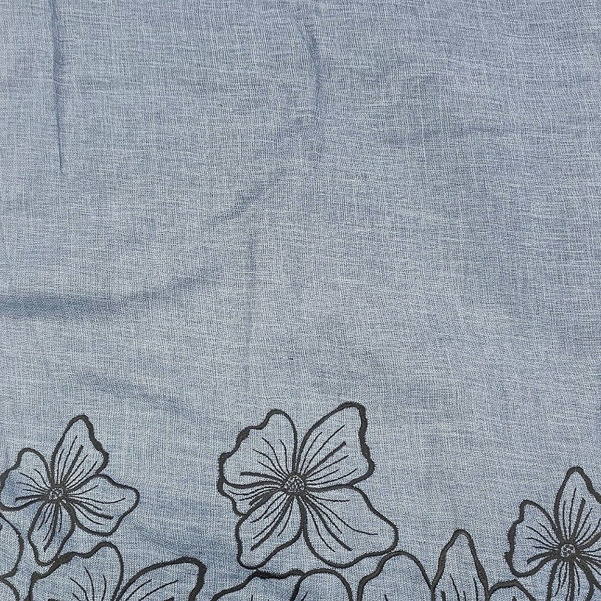 Floral Embroidery Linen Fabric