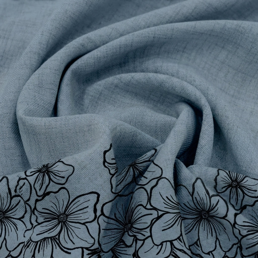 Floral Embroidery Linen Fabric