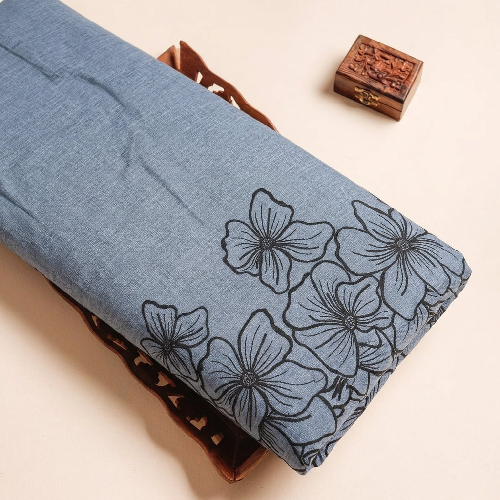 Floral Embroidery Linen Fabric