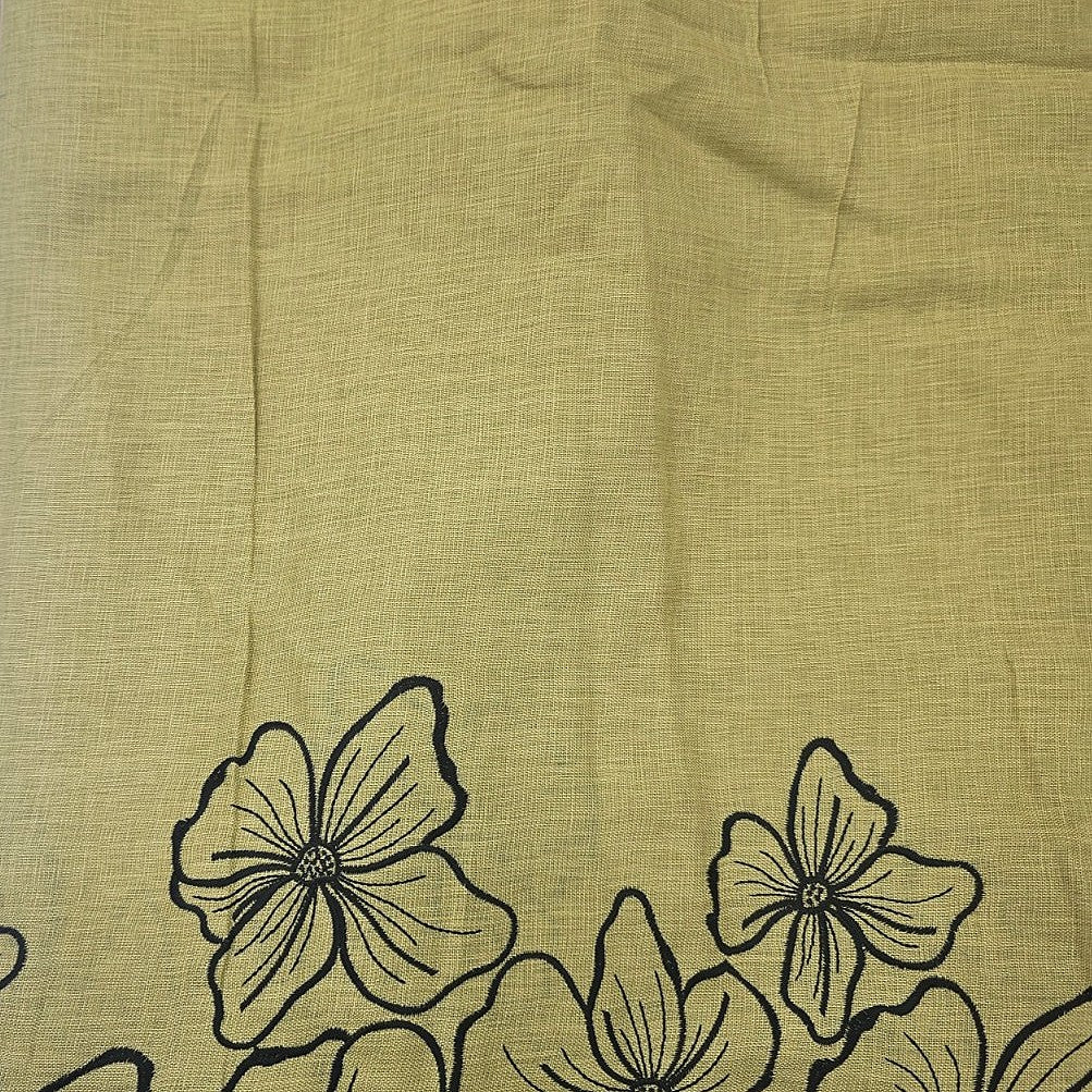 Floral Embroidery Linen Fabric