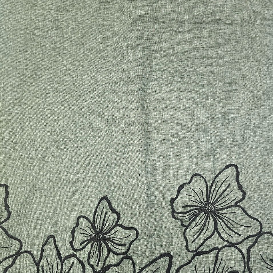 Floral Embroidery Linen Fabric