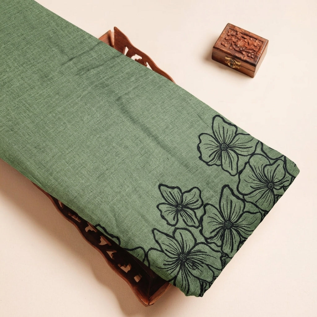 Floral Embroidery Linen Fabric