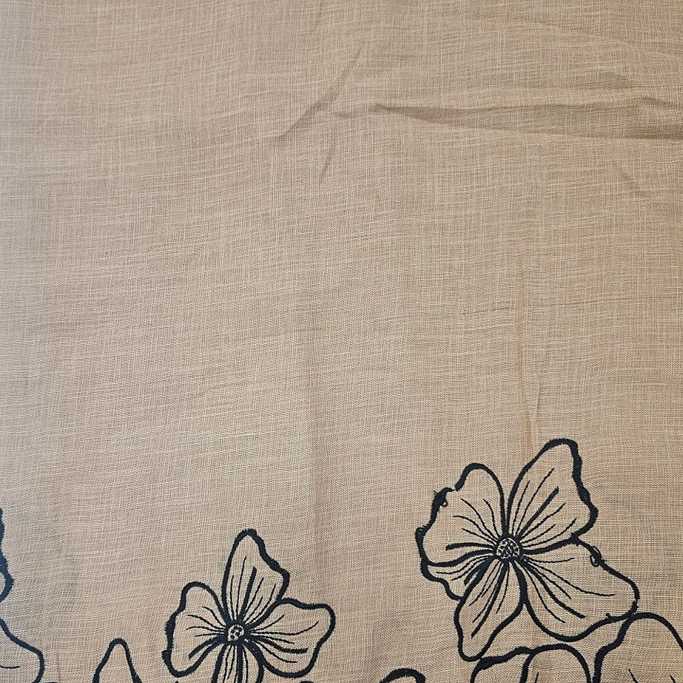 Floral Embroidery Linen Fabric