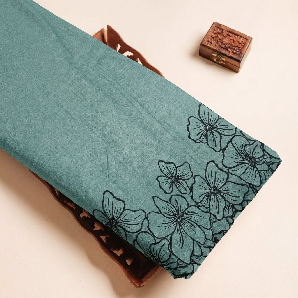 Floral Embroidery Linen Fabric
