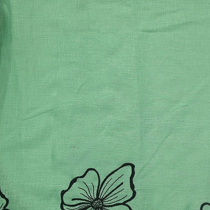 Floral Embroidery Linen Fabric