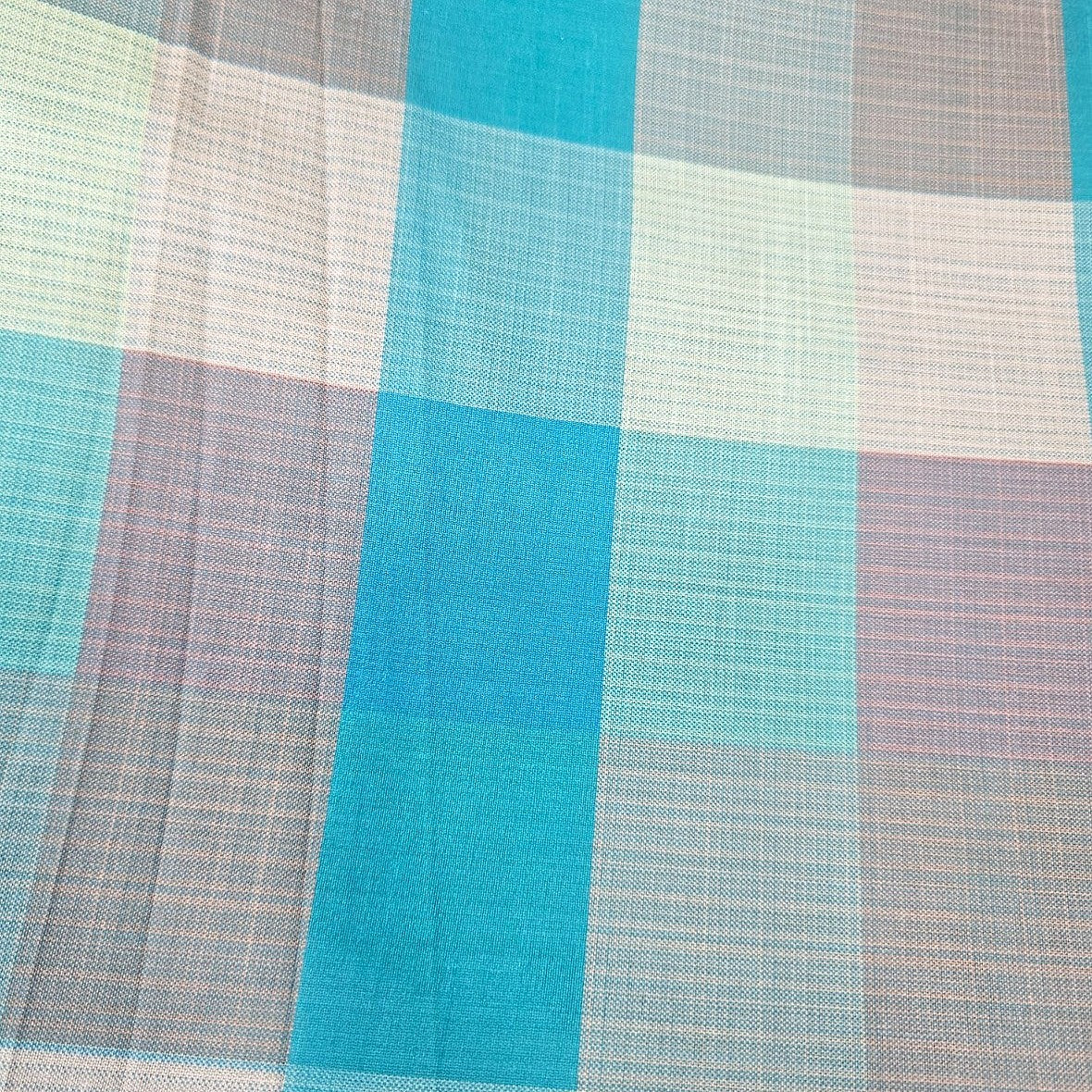 Checked Raw Silk Fabric