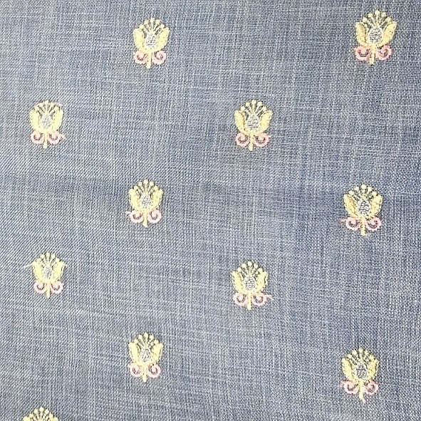 Embroidery Linen Fabric - EC17097 - Flat fabric