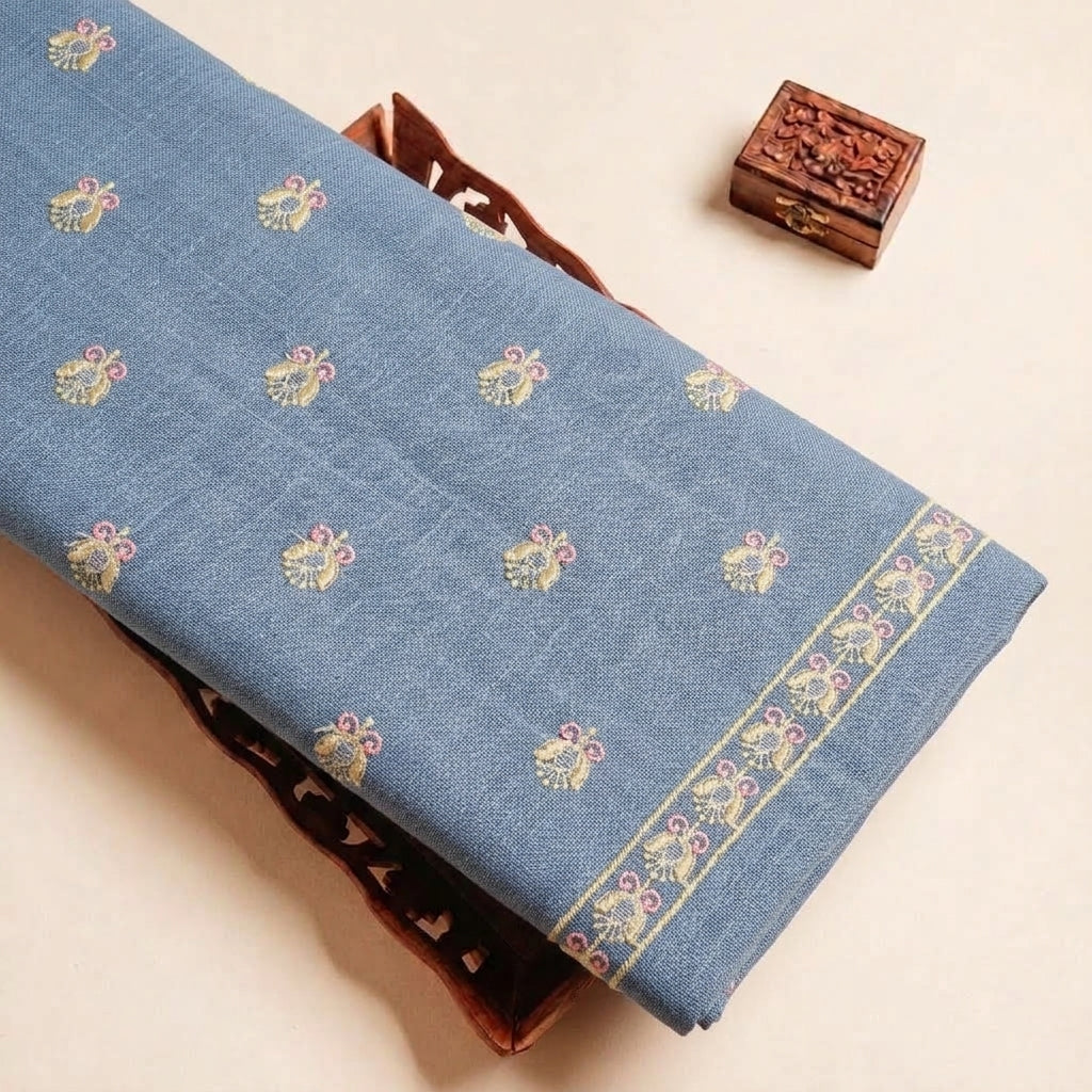 Embroidery Linen Fabric - EC17097 - tray_4